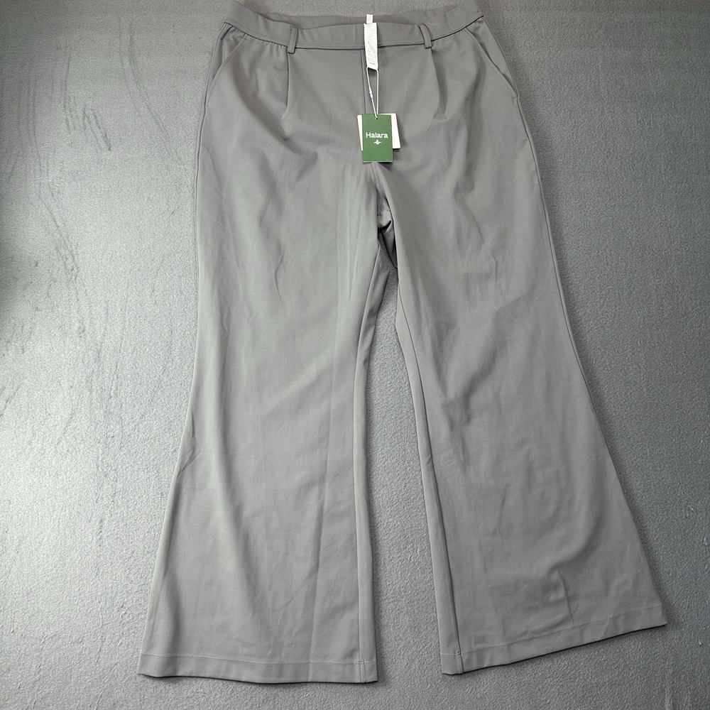 NEW Halara Women's Gray Wide-Leg Pull-On Pants XL Regular Stretch 02774038